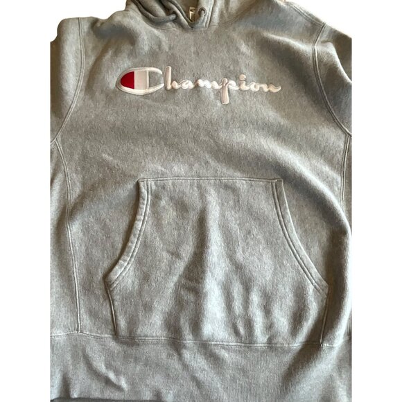 Champion Mens Medium Grey Hoodie With Multilingual "Champion" & "Campeón" Text - Picture 7 of 7